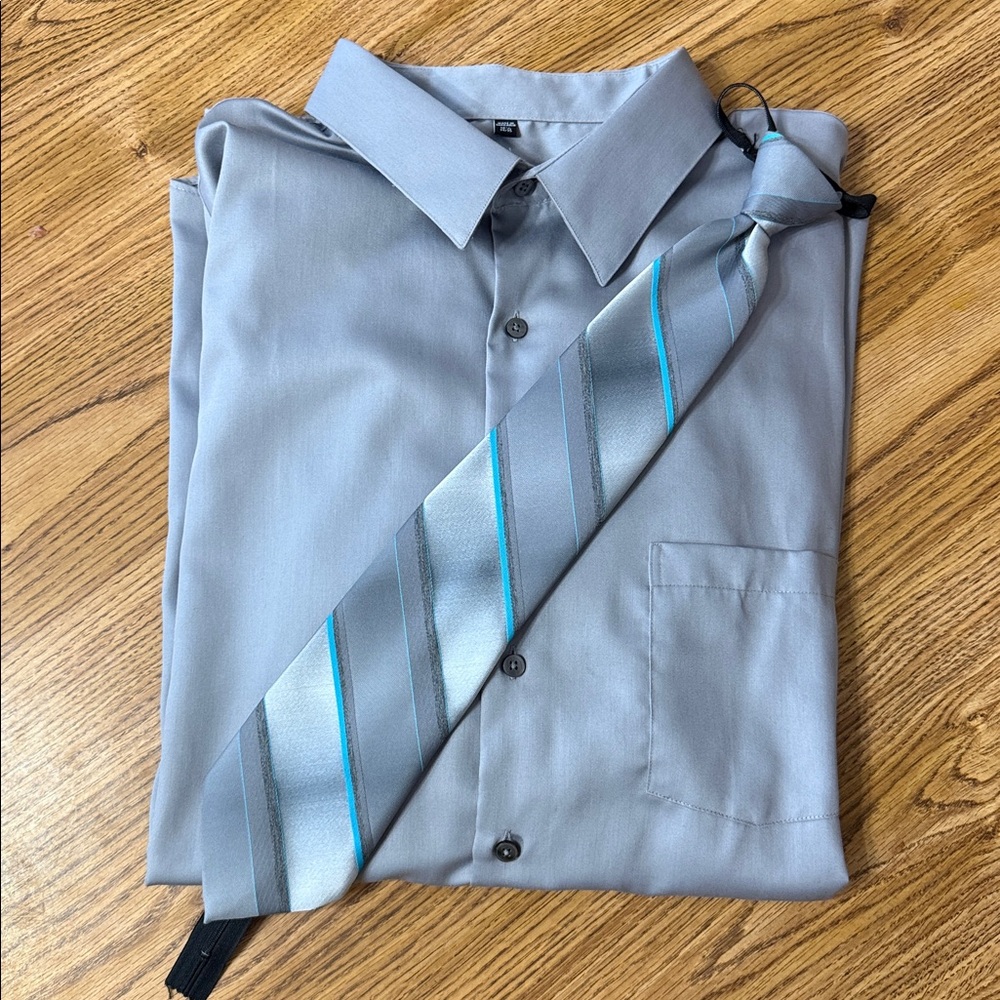 Beautiful medium gray dress shirt 18 1/2 34/35